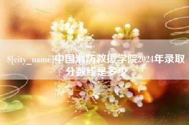 宁津中国消防救援学院2024年录取分数线是多少
