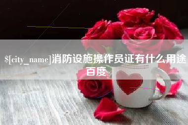 宁津消防设施操作员证有什么用途百度