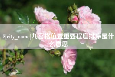 宁津九宫格位置重要程度排序是什么意思