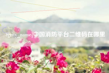 宁津中国消防平台二维码在哪里
