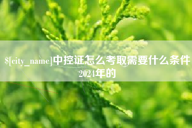 宁津中控证怎么考取需要什么条件2024年的