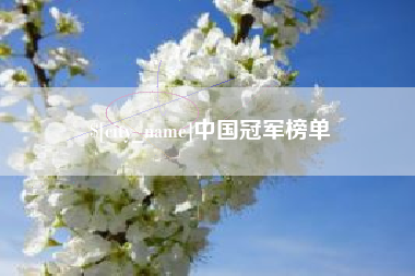 宁津中国冠军榜单