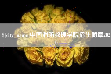 宁津中国消防救援学院招生简章2020